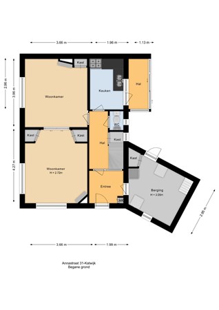 Floorplan - Annastraat 31, 2225 NR Katwijk